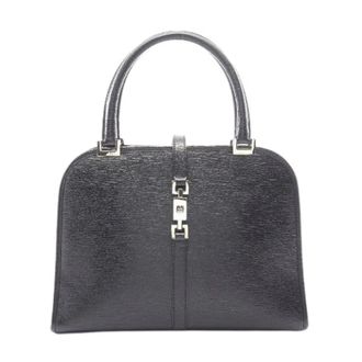 Gucci Vintage, unisex, Zwart, ONE Size, Leer, Pre-owned Jackie Leren Handtas Zwart