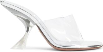 Amina Muaddi Taylor 90 Slipper - Dames - Muiltjes - Grijs - 36 EU - Leer - Schoenen