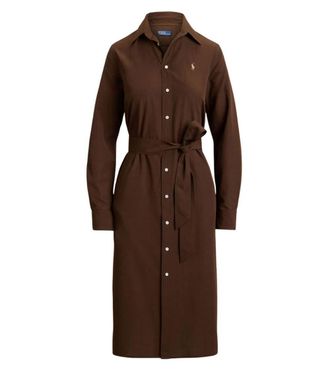 Ralph Lauren Brown Embroidery logo Shirt Dress