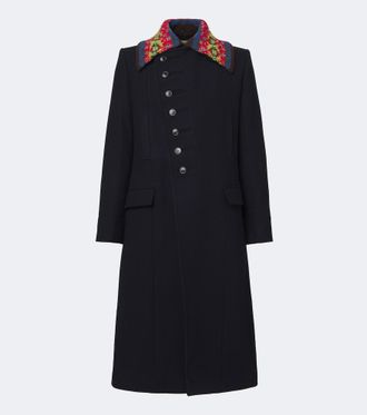 Dries Van Noten Double-breasted wool-blend twill coat