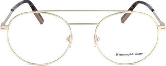 Ermenegildo Zegna Ronde Metalen Brug Brilmontuur