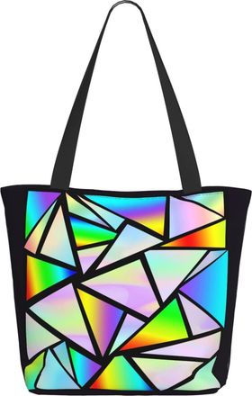 AOOEDM Colorful Geometric Triangles Ladies Shopping Bag 13x11x7in.The Perfect ValentineS Day Gift.It Is The Best ValentineS Day Gift For Mom, Daughter, Wife,