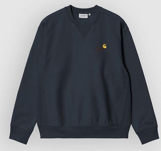 Carhartt Work in Progress American Script Sweater blau