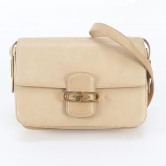 Gucci Beige Leather Handbag Shoulder Bag Tote Bag (Pre-Owned)