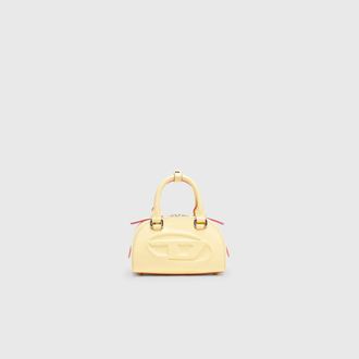 Diesel 1DR Dome-Leather Small bowling bag - Crossbody Bags - Woman - Yellow
