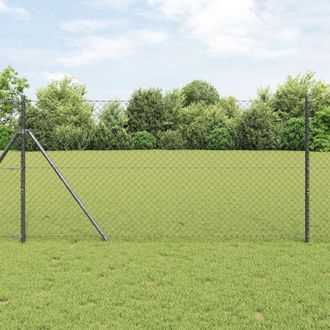 Berkfield Home Chain Link Fence Grey 1.4x25 m Steel