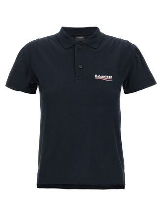 Balenciaga Womens Logo Embroidery Polo Shirt