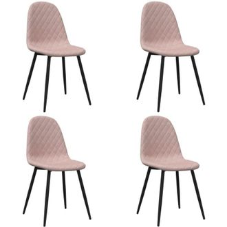vidaXL Vidaxl - Sedie da Pranzo 4 pz Rosa in Velluto