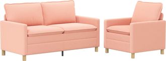 vidaXL Juego De Sof&aacute; 2 Uds. Rosa Tela Vidaxl