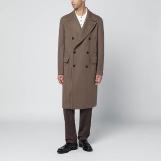 Tagliatore Cappotto doppiopetto color taupe in misto lana