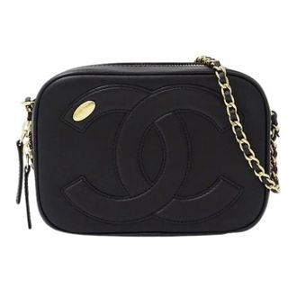Chanel Pre-owned Vintage Crossbody Tas - Dames - Pre-owned - Zwart - Maat: ONE Size Leer