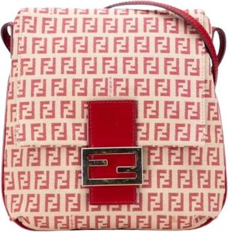Fendi Pre-owned Cross Body Bags, female, Beige, Size: ONE SIZE Pre-owned Canvas crossbody-bags