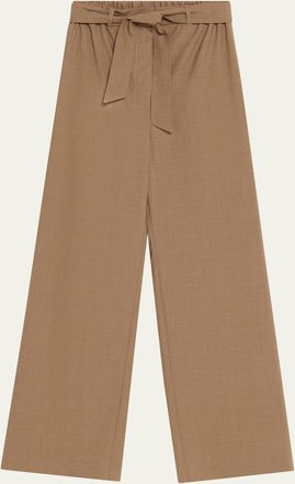 Max Mara Belted Wide-Leg Wool Trousers