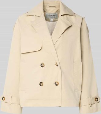 b.young B.Young Trenchcoat mit &Auml;rmelriegeln Modell AMONA in Ecru, Gr&ouml;&szlig;e 36