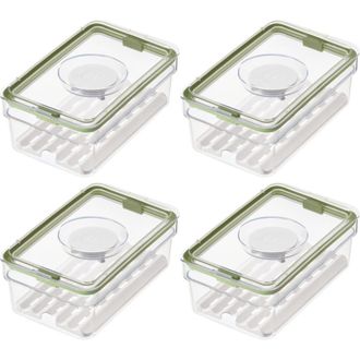 iDesign Medium Fridge Produce Bin with Drainage Tray - Set of 4 - Clear at Nordstrom