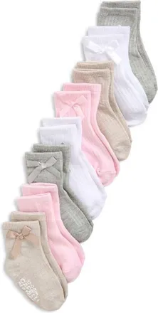 Capelli Assorted 8-Pack Rib Grippy Crew Socks with Bows in Pale Multi at Nordstrom, Size 12-24 M