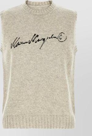 Maison Margiela wool logo-print sleeveless jumper