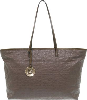 Fendi Brown Coated Canvas Pvc Tote Bag (Pre-Owned)
