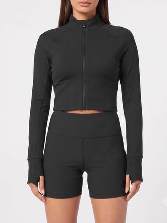 Plein Sport Long-Sleeve Slim Fit Sports Top in Jersey with Zip Closure