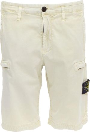 Stone Island 2020 stone washed cotton blend logo patch shorts 30