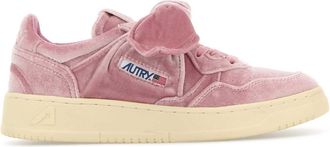 Autry Pink Velvet Medalist Sneakers