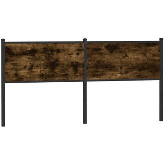 vidaXL Headboard Smoked Oak 160 cm Engineered Wood and Steel vidaXL