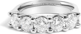 House of Brilliance 14K Gold 2.0 Ctw Round Diamond Five-Stone Band Ring in White Gold at Nordstrom, Size 4.5