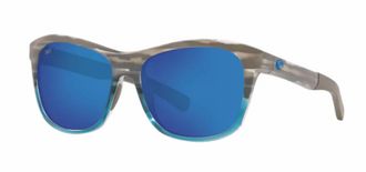 Costa Womens Vela Oval Sunglasses In Ocearch Shiny Coastal Fade/blue Mirror