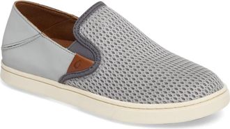 Olukai Womens Pehuea Sneaker In Pale Grey Charcoal