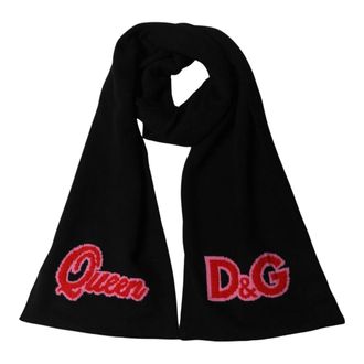 Dolce & Gabbana Queen Cashmere Shawl Scarf - Accessories - Mujer - Negro - ONE SIZE