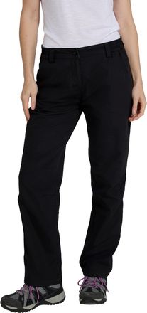 Mountain Warehouse Trek II Womens Trousers - Lightweight Trousers, Quick Drying Ladies Pants, Thermal Lining Casual Bottoms - for Trekking & Hiking Black Womens Size 8