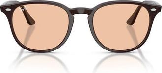 Ray-Ban 50mm Phantos Sunglasses in Transparent Brown /Brown at Nordstrom