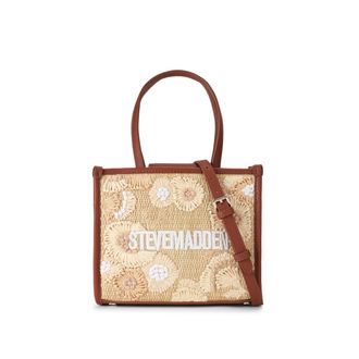 Steve Madden Womens Decor Bag Raffia - Tan Fabric - One Size