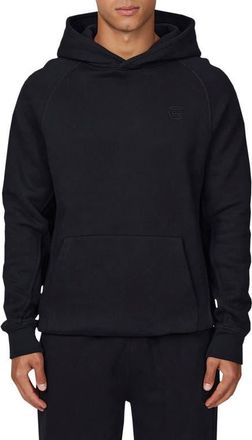 Good For Nothing Ribbed Emblem Pullover Hoodie in Black at Nordstrom, Size X-Large Uk