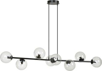 Wonderlamp Lámpara colgante moderno con 8 esferas de cristal transparente