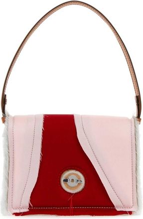DENTRO Multicolor Satin And Leather Mirim Handbag
