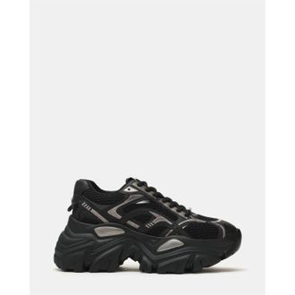 Steve Madden Womens Raftus Traine in Blk/Pewtr - Black - Size UK 8