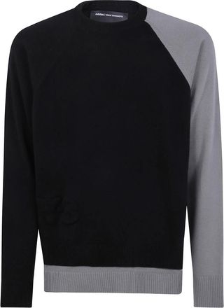 Yohji Yamamoto Logo Gebreide Crew Sweater - Heren - Ronde hals truien - Zwart - M - Truien & Vesten
