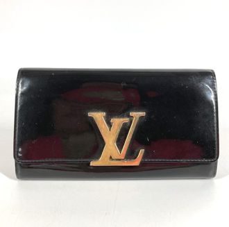 Louis Vuitton Black Patent Leather Long Wallet (Bi-Fold) (Pre-Owned)
