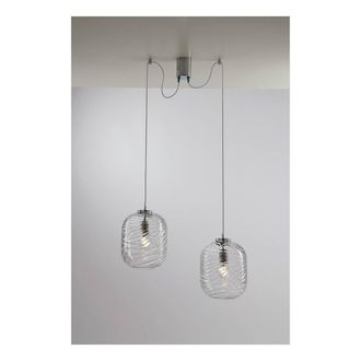 Netlighting Nereide Twin Dome Ceiling Pendant Light E27 in Clear