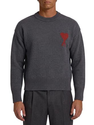 Ami Grey Crew Neck Sweater