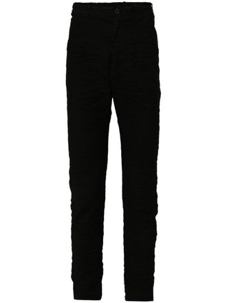Poéme Bohémien crinkled slim-cut trousers - Black