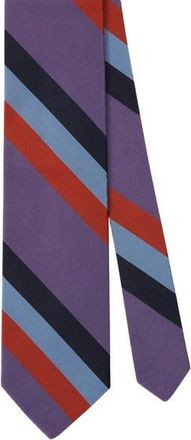 Robert Talbott Robert Bold Silk Cotton Stripe Best of Class Necktie in Purple Multi at Nordstrom