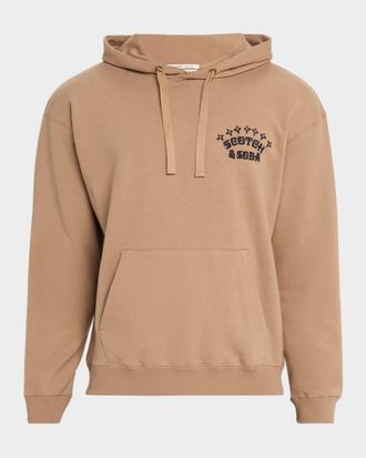 Scotch & Soda Mens Cross-Stitch Logo Cotton Hoodie