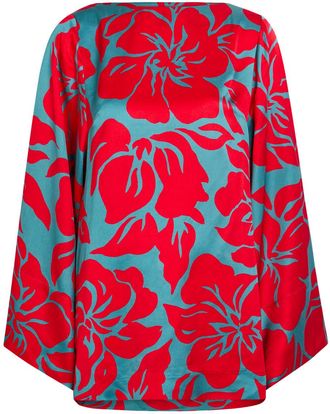 Dries Van Noten Charlie Floral Printed Satin top - Grey - 34 (UK6 / XS)