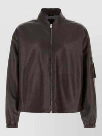 Fendi lamb leather bomber jacket