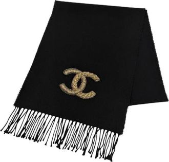 Chanel Pre-owned Stole - Dames - Vintage Accessoires - Zwart - ONE Size - Wol - Vintage