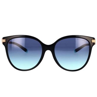Tiffany & Co. Elegante Zwarte Kussen Zonnebril - Dames - Zonnebrillen - Zwart - 55 MM - Accessoires