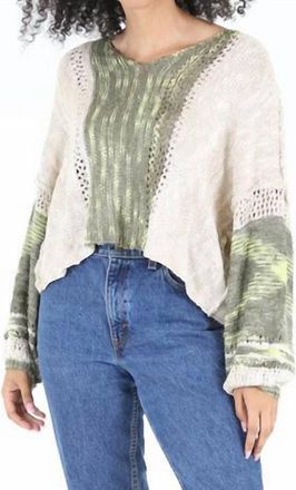 Angie Knitted Cropped Sweater In Olive