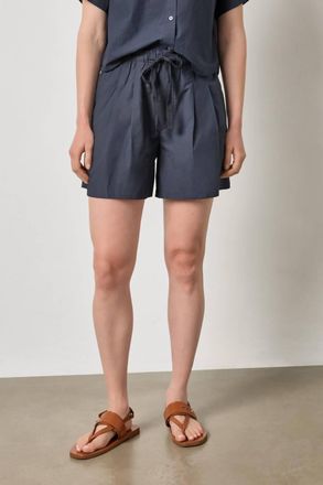 Lilla P Pleat Waist Short In Navy